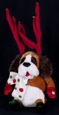 DanDee Animated Singing Lights Up Christmas Plush Dog Jingle Bells